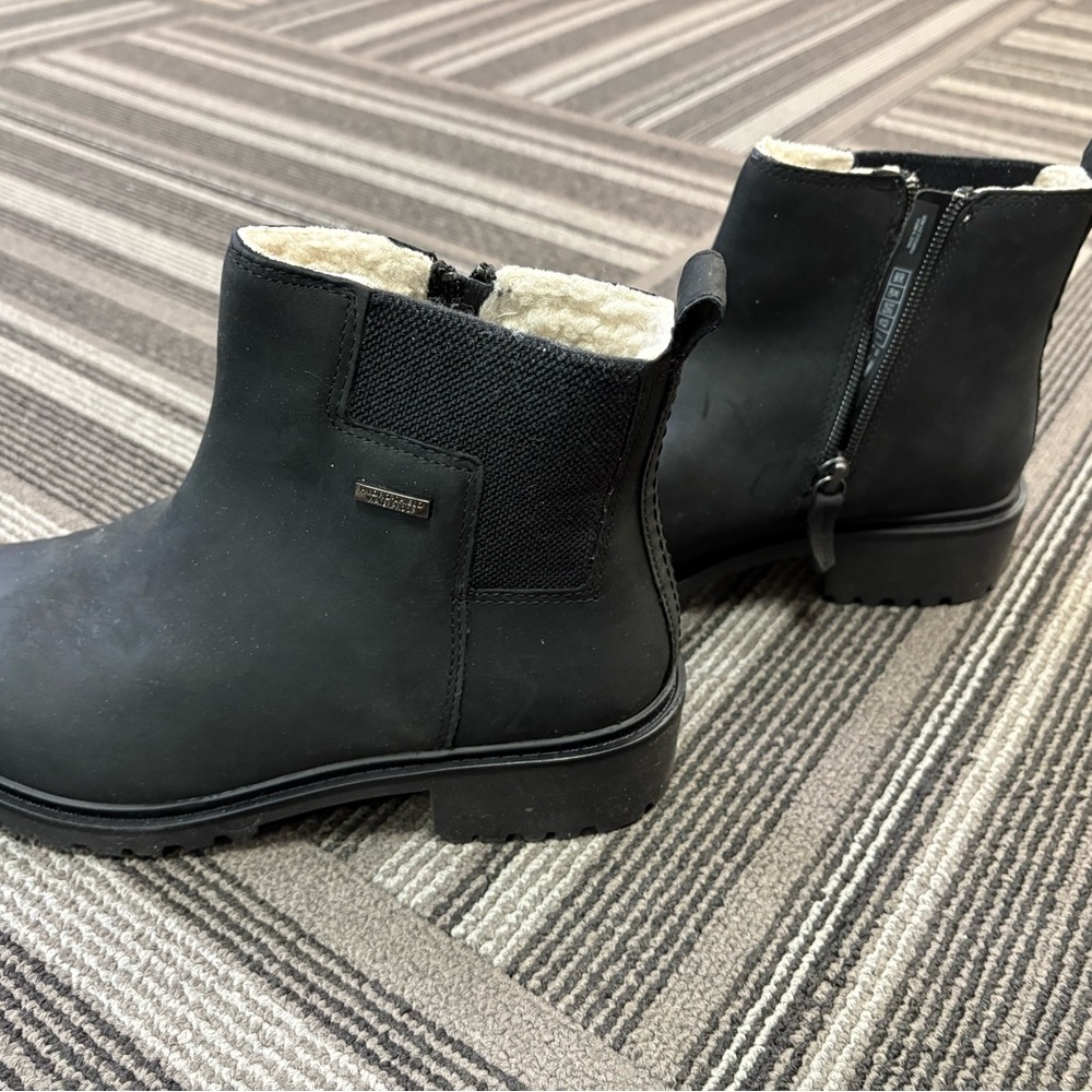 Black Ankle Boots with Faux Fur Lining